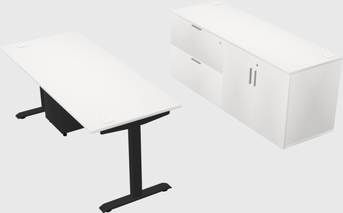 Single motor electric desk