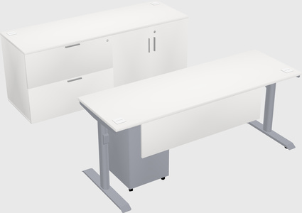 Dual motor electric desk