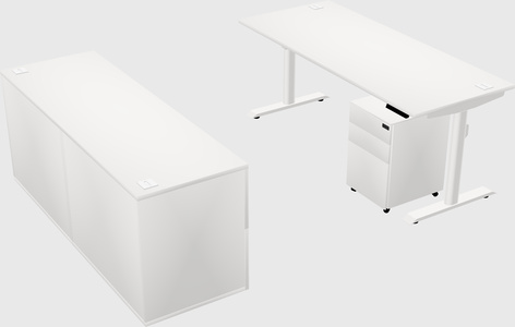 Dual motor electric desk