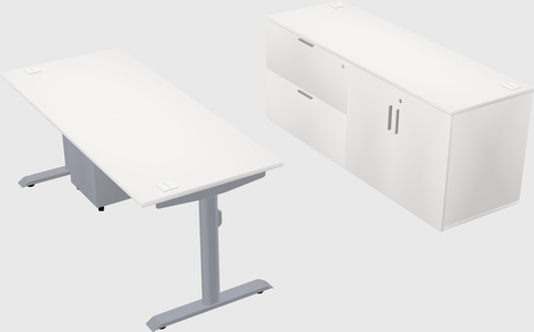 Dual motor electric desk