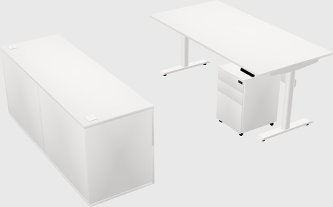Dual motor electric desk