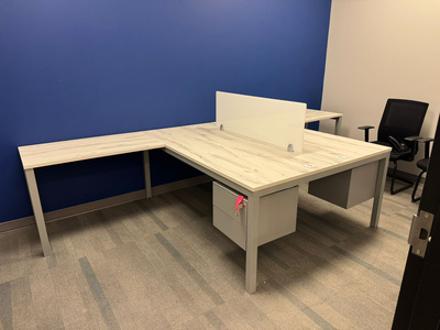 Parallel desk + file cabinet