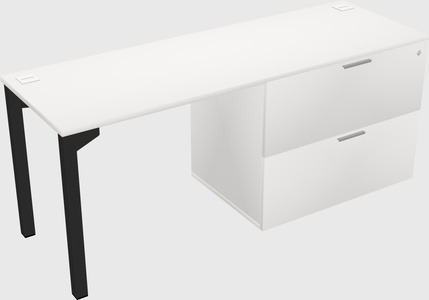 Desk with file cabinet