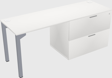 Desk with file cabinet