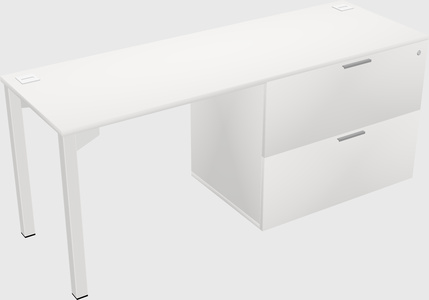 Desk with file cabinet
