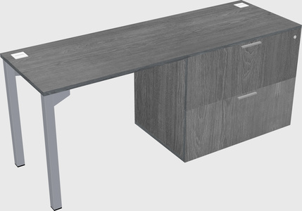 Desk with file cabinet
