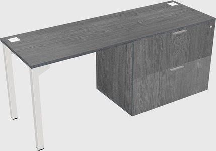 Desk with file cabinet