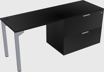 Desk with file cabinet