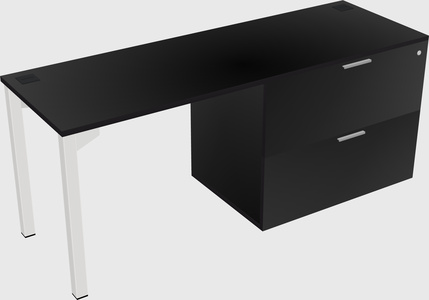 Desk with file cabinet