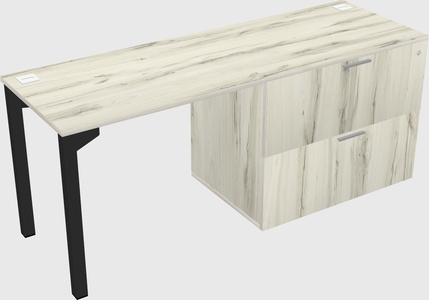 Desk with file cabinet