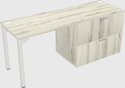 Desk with file cabinet