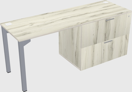 Desk with file cabinet