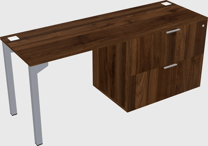 Desk with file cabinet