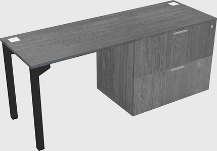 Desk with file cabinet