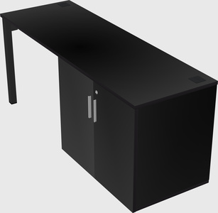 Desk with storage cabinet