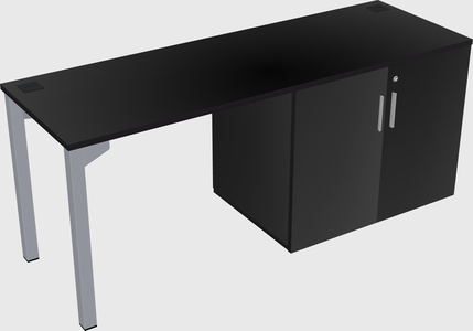 Desk with storage cabinet