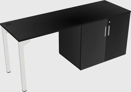 Desk with storage cabinet