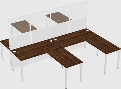 Nakabahaging l-shape cubicle
