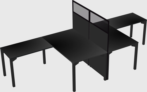 Nakabahaging l-shape cubicle