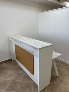 L-shaped reception desk