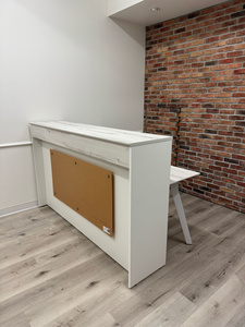 L-shaped reception desk