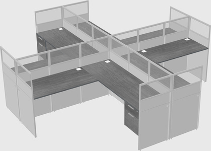 Shared l-shaped cubicles