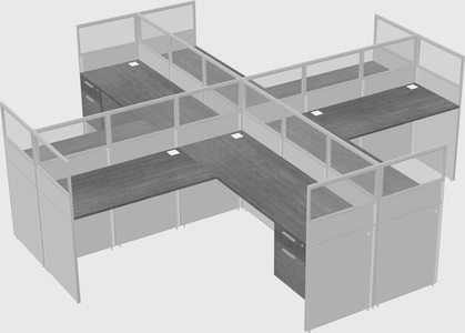 Shared l-shaped cubicles