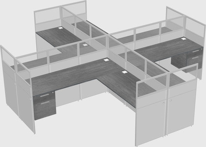 Shared l-shaped cubicles