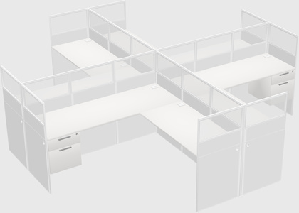 Shared l-shaped cubicles