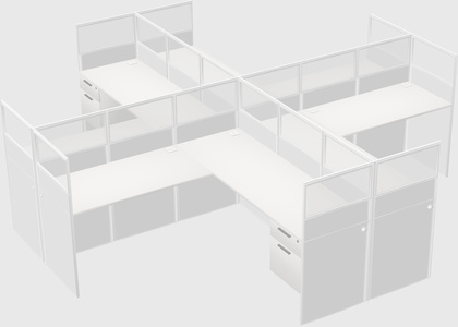 Shared l-shaped cubicles