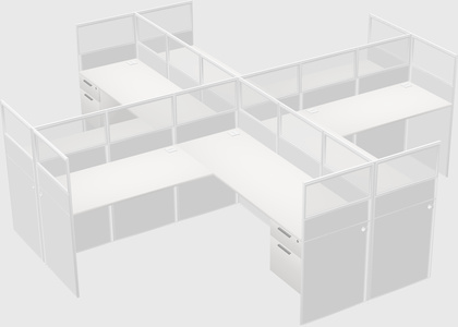 Shared l-shaped cubicles