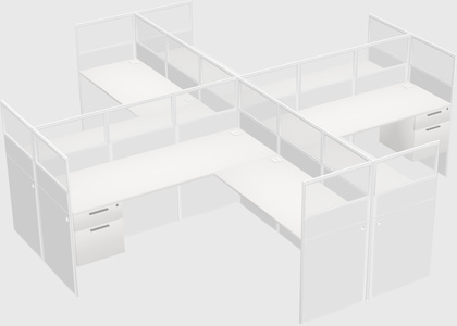 Shared l-shaped cubicles