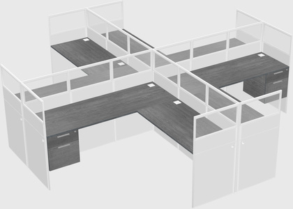 Shared l-shaped cubicles