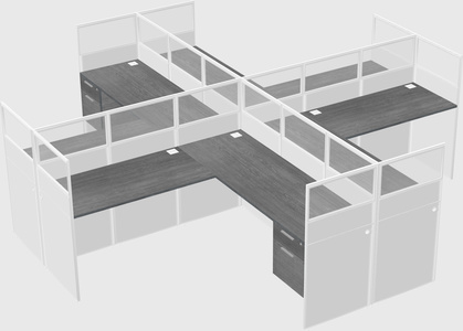 Shared l-shaped cubicles