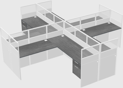 Shared l-shaped cubicles