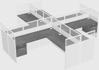 Shared l-shaped cubicles