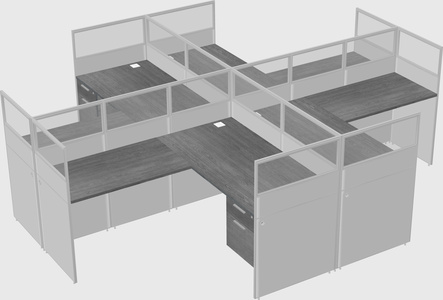 Shared l-shaped cubicles
