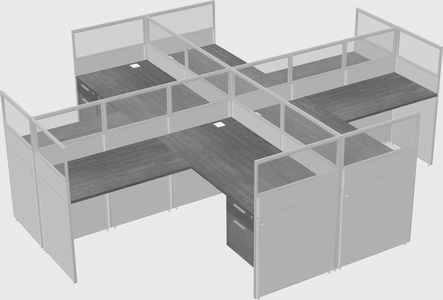 Shared l-shaped cubicles