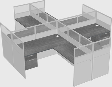 Shared l-shaped cubicles