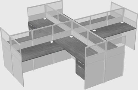 Shared l-shaped cubicles