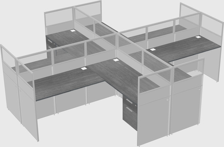 Shared l-shaped cubicles