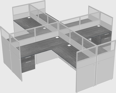 Shared l-shaped cubicles