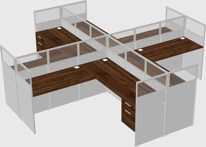 Shared l-shaped cubicles