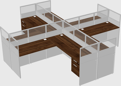 Shared l-shaped cubicles