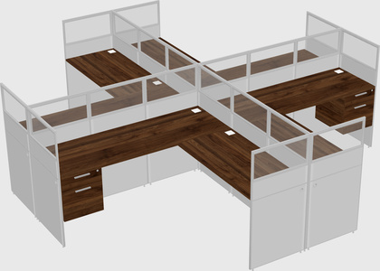 Shared l-shaped cubicles