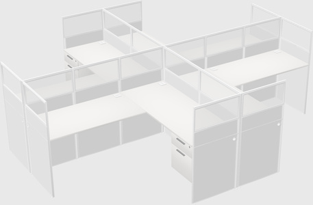 Shared l-shaped cubicles