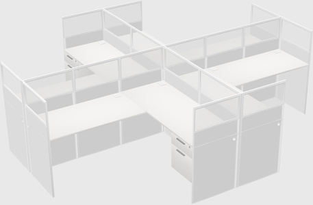 Shared l-shaped cubicles