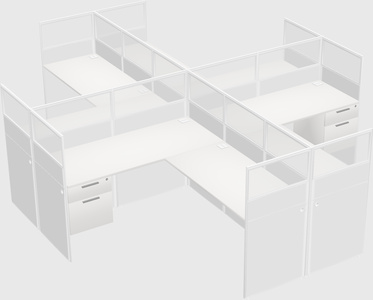 Shared l-shaped cubicles