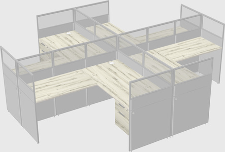 Shared l-shaped cubicles