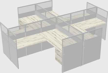 Shared l-shaped cubicles